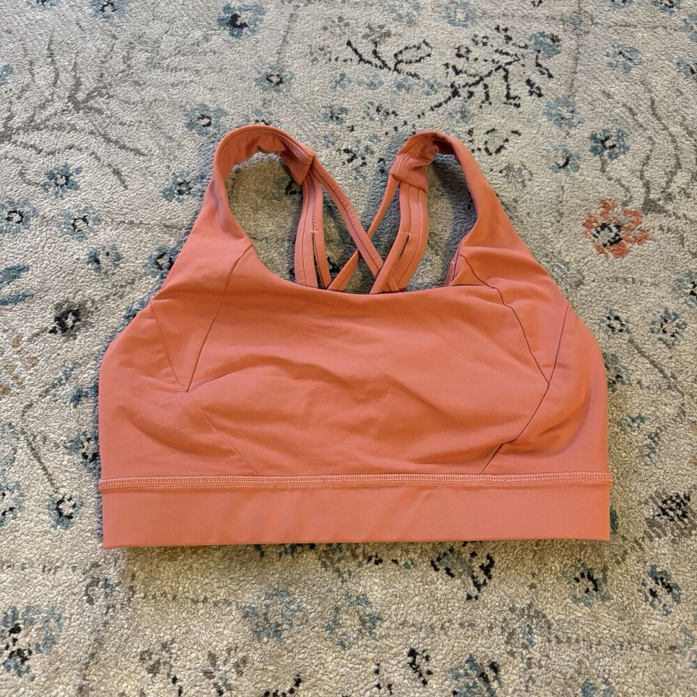 Lululemon Coral Energy Longline Luxtreme Bra Size Cross-Back Light Size 4